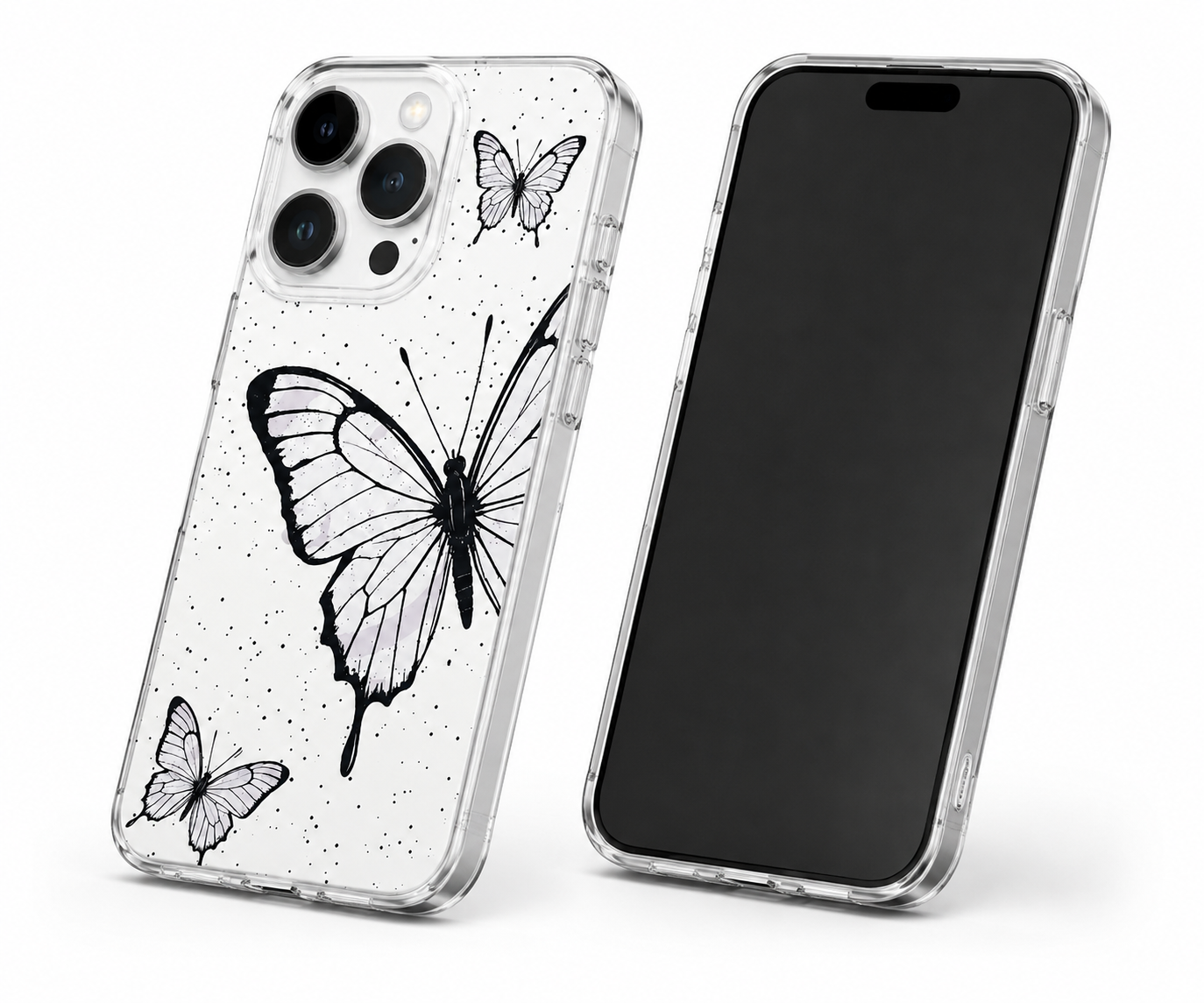Black butterfly iPhone 12 protective MagSafe phone cover