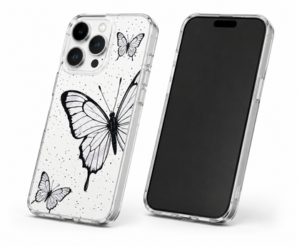 Black butterfly iPhone 12 protective MagSafe phone cover