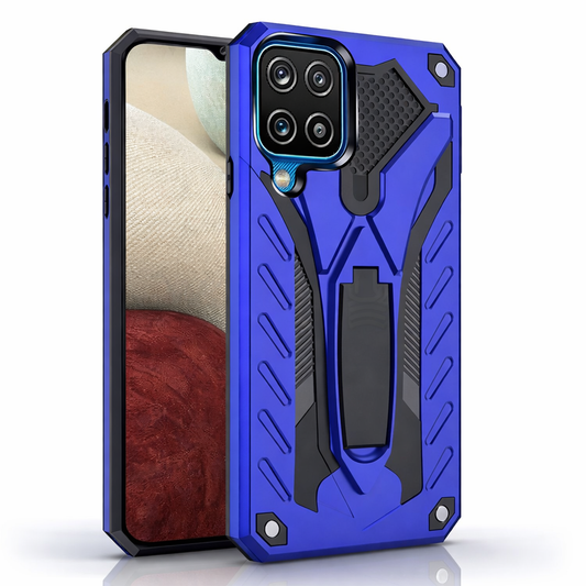 Heavy Duty Protective Phone Case – Triple Layer Full Coverage Shockproof Rugged Blue Defender Cover with Stand