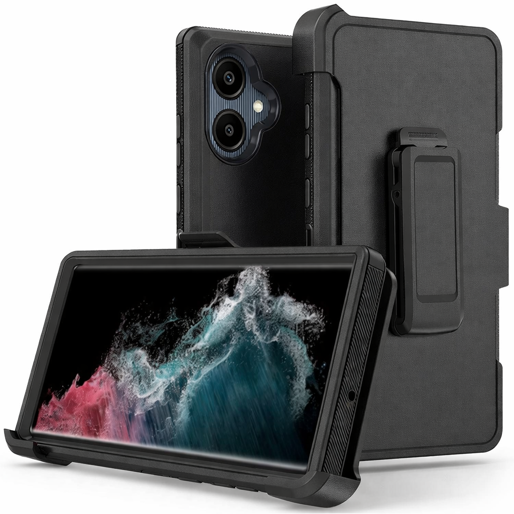 Heavy Duty Phone Case with Belt Clip – Black Full Coverage Protective Cover