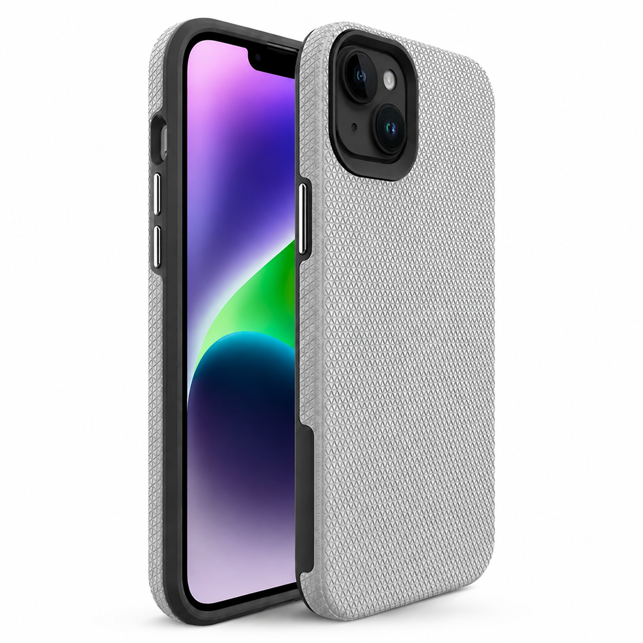 Triangle Geometric Case for Apple iPhone 15 - Grey Protective Phone Case