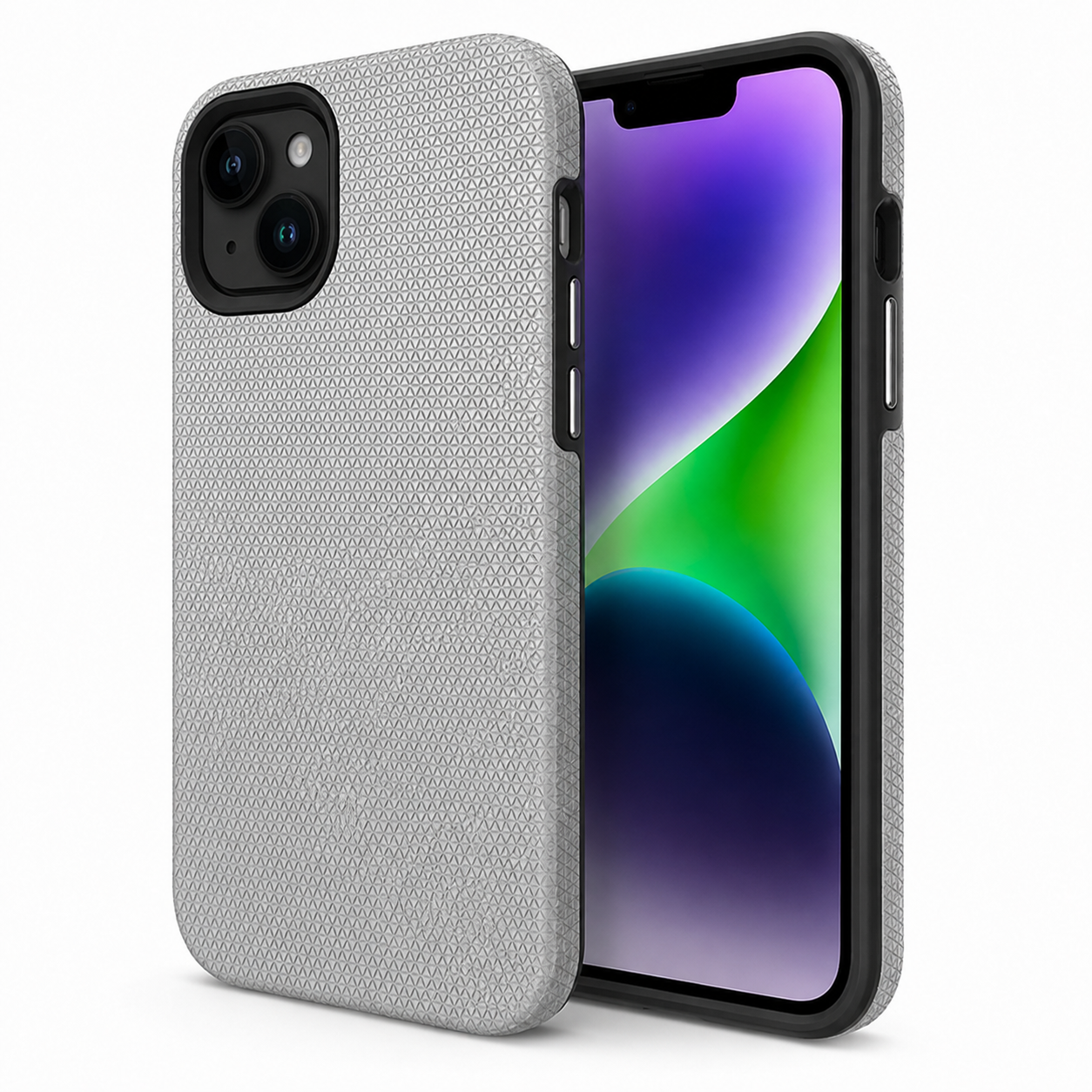 Apple iPhone 15 Grey Geometric Case with Raised Camera Protection