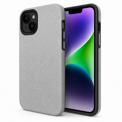Apple iPhone 15 Grey Geometric Case with Raised Camera Protection