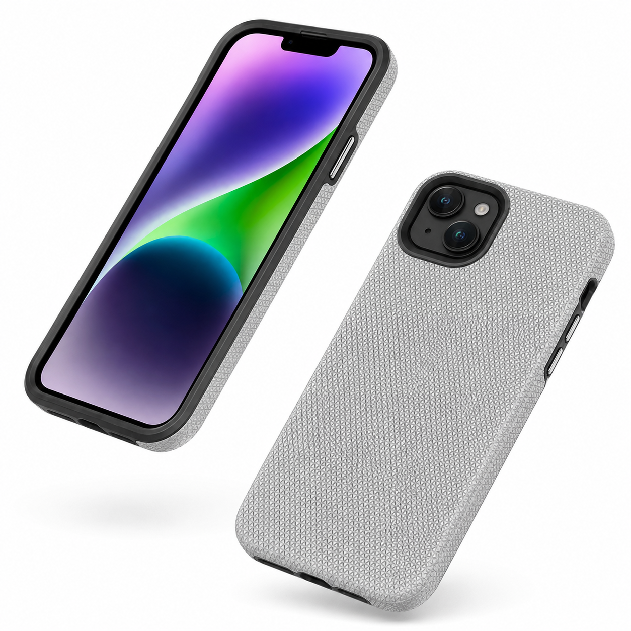Grey Triangle Geometric iPhone 15 Case Shockproof Phone Cover