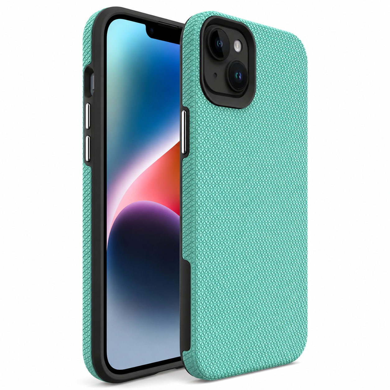 Triangle Geometric Case for Apple iPhone 15 - Teal Protective Phone Case