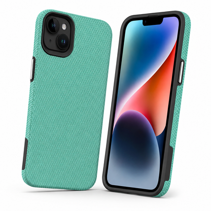 Triangle Pattern Teal iPhone 15 Case Slim Anti-Slip Protective Cover