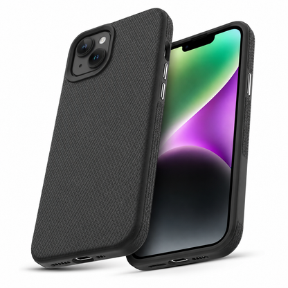 Triangle Pattern Black iPhone 15 Case Slim Anti-Slip Protective Cover