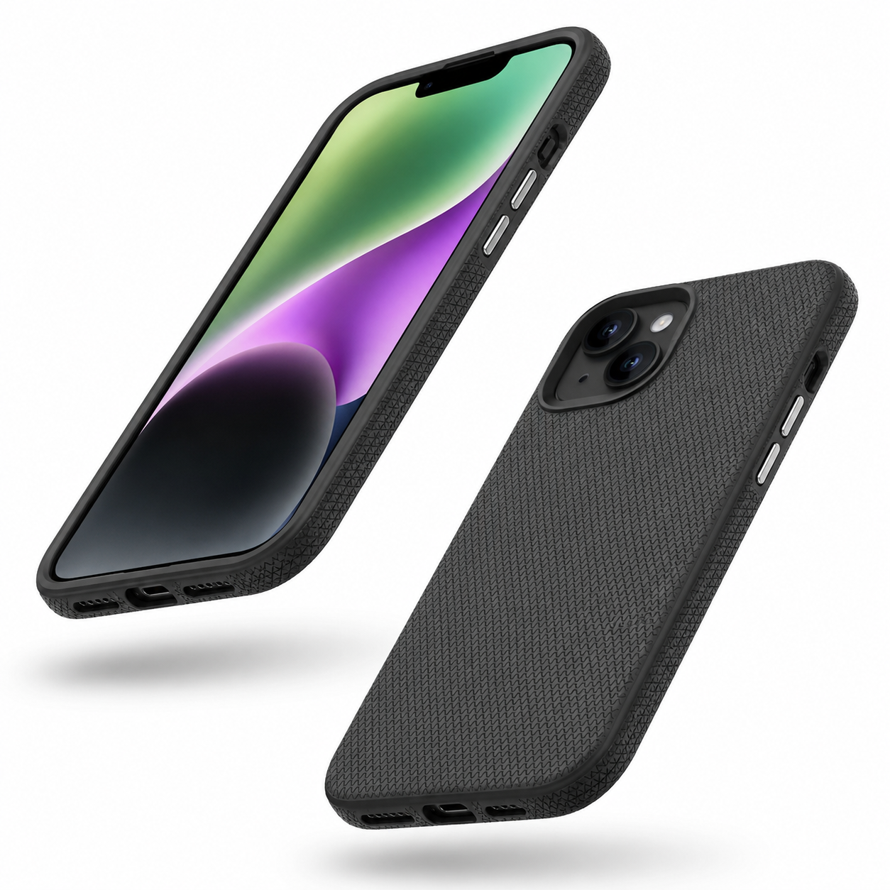 Black Triangle Geometric iPhone 15 Case Shockproof Phone Cover