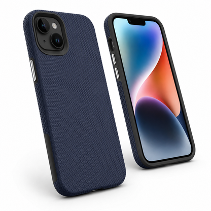 Triangle Pattern Navy iPhone 15 Case Slim Anti-Slip Protective Cover