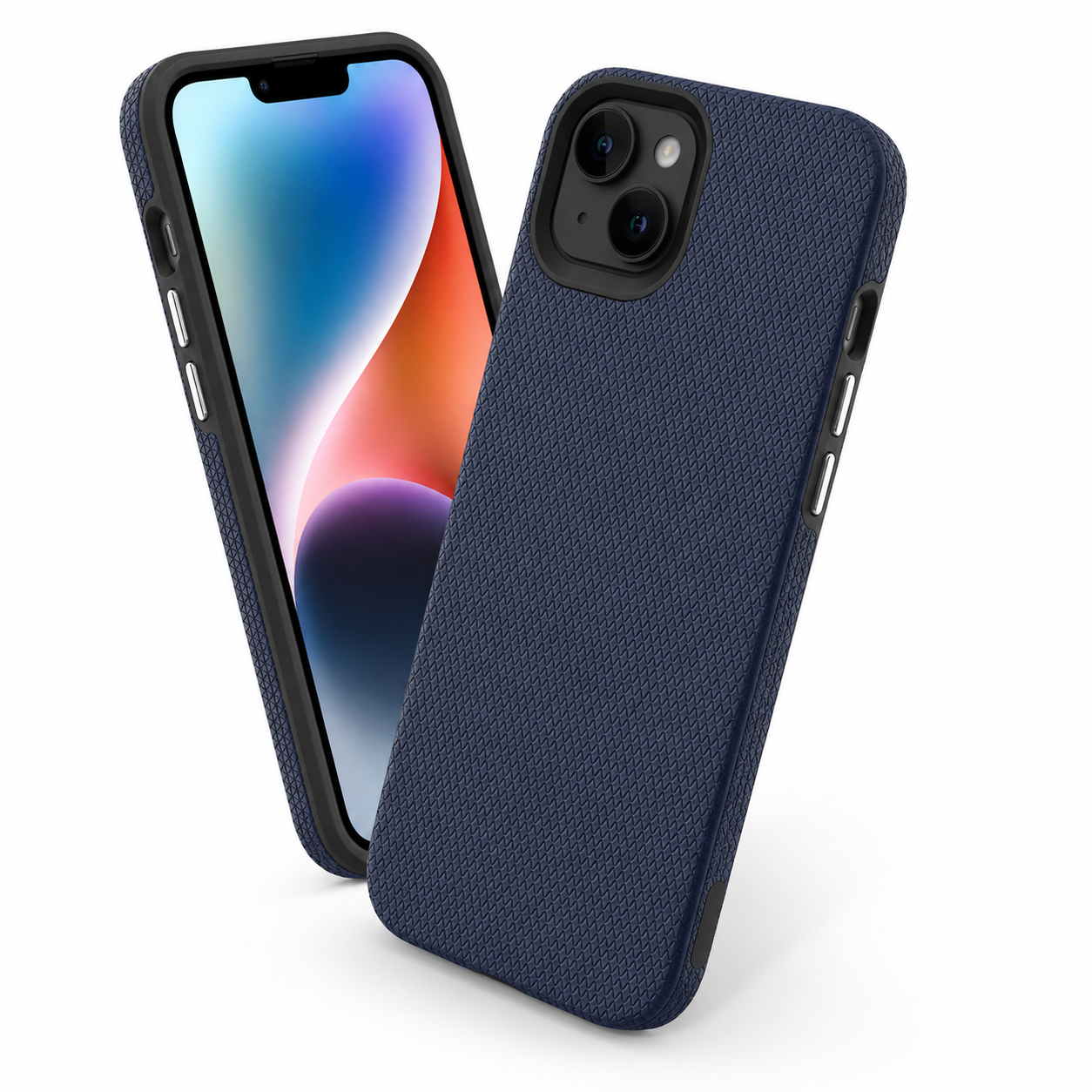 Navy Triangle Geometric iPhone 15 Case Shockproof Phone Cover