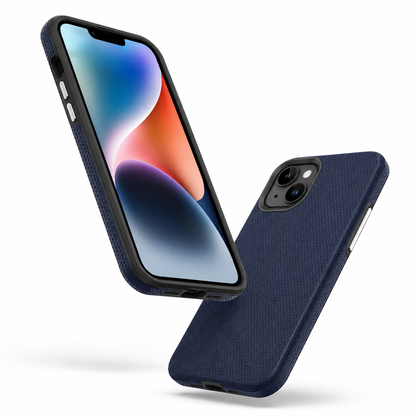 Apple iPhone 15 Navy Geometric Case with Raised Camera Protection