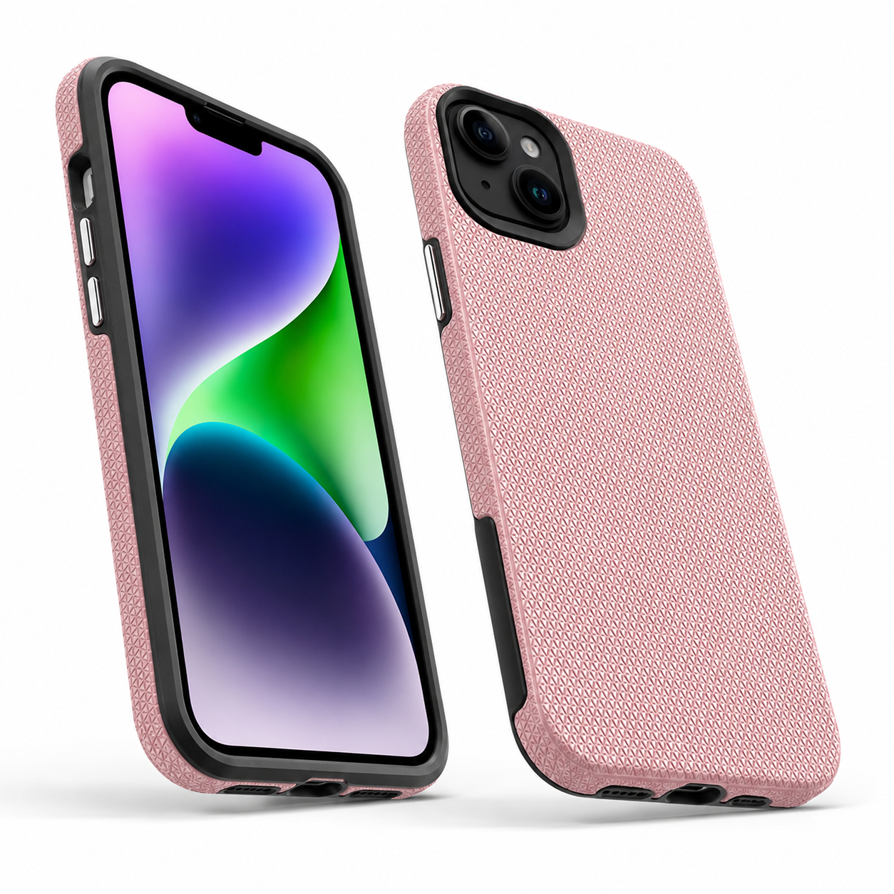 Rose Gold Triangle Geometric iPhone 15 Case Shockproof Phone Cover