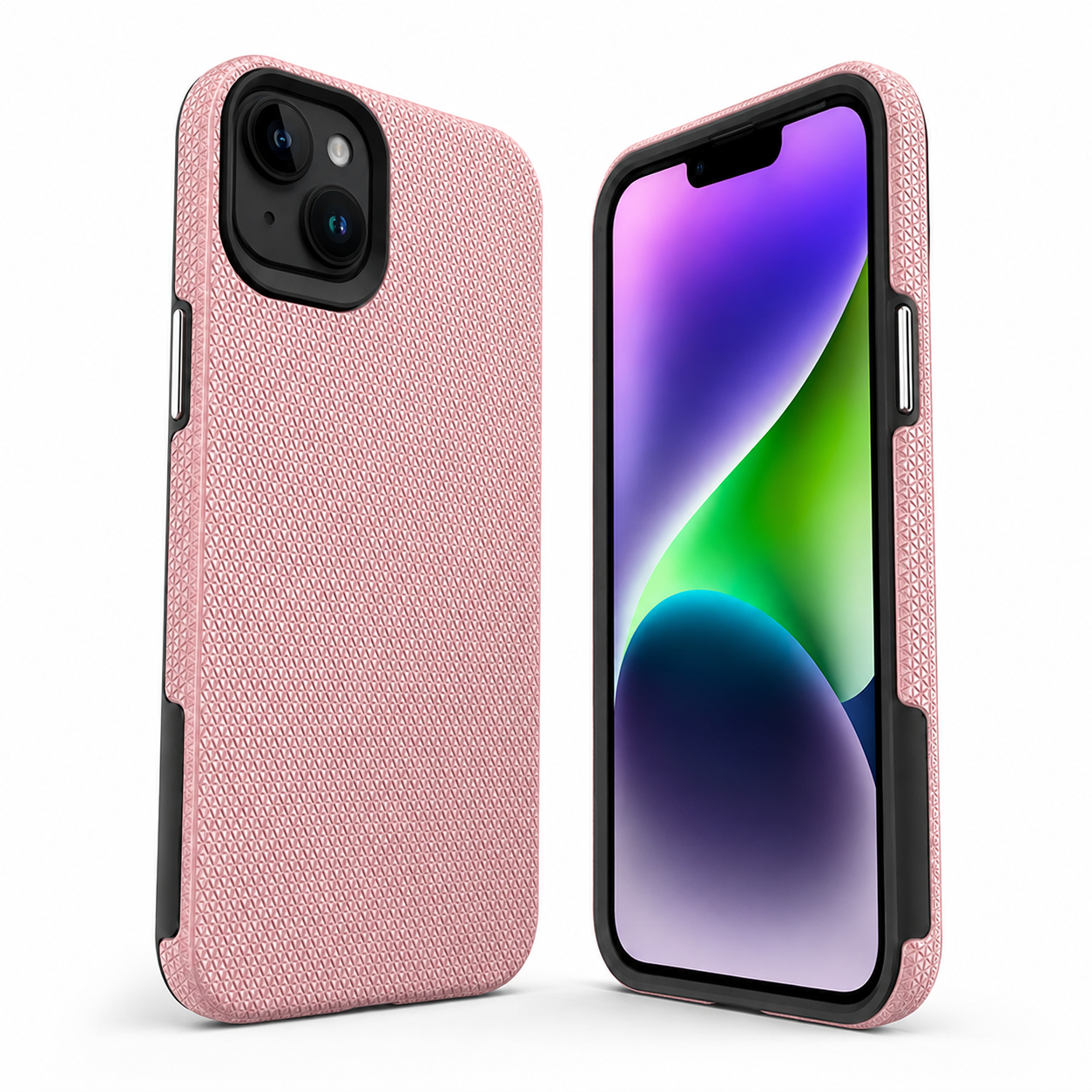 Apple iPhone 15 Rose Gold Geometric Case with Raised Camera Protection