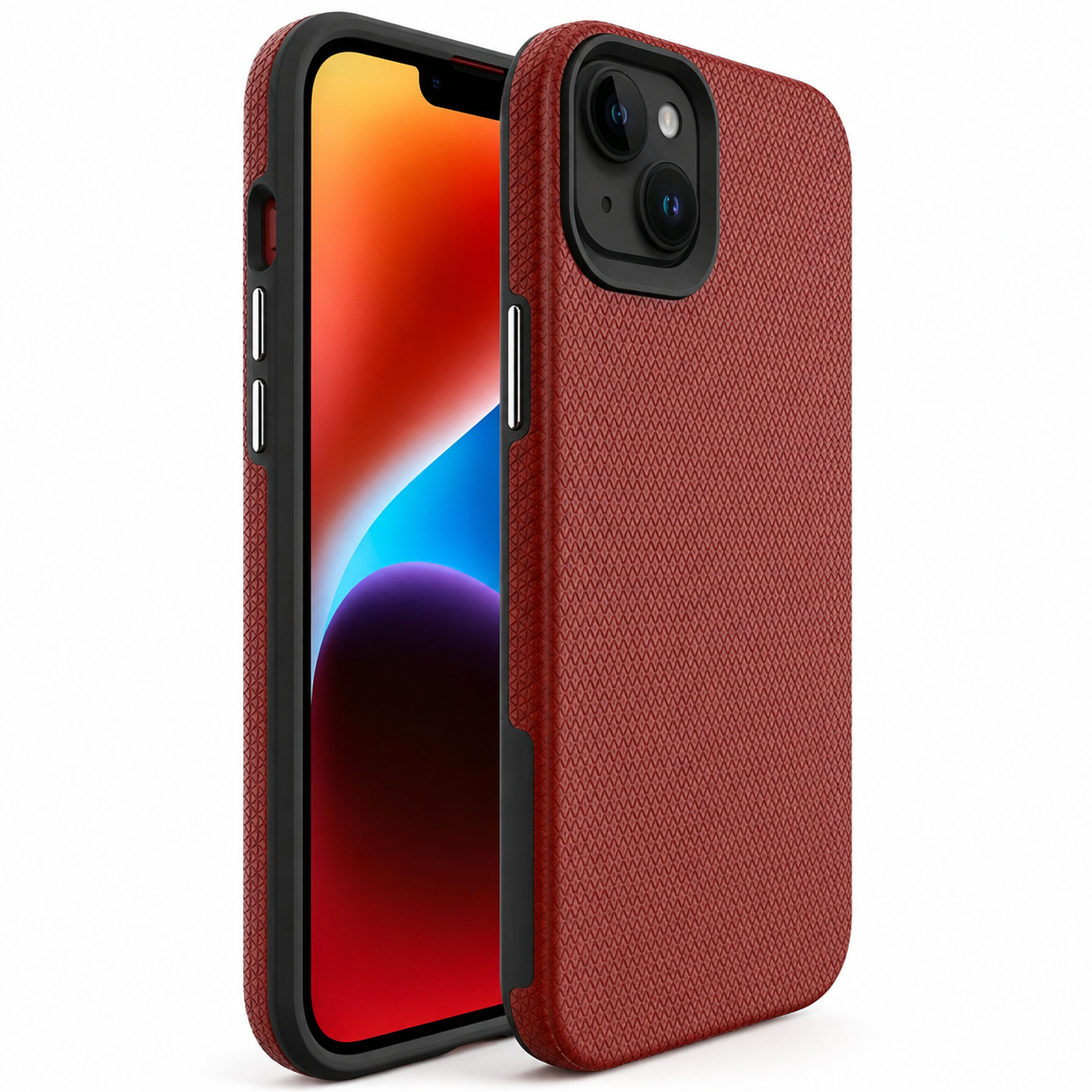 Triangle Geometric Case for Apple iPhone 15 - Red Protective Phone Case