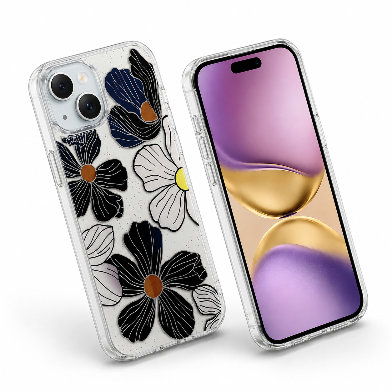 Protective MagSafe Phone Case for Apple iPhone 15 Floral Pattern