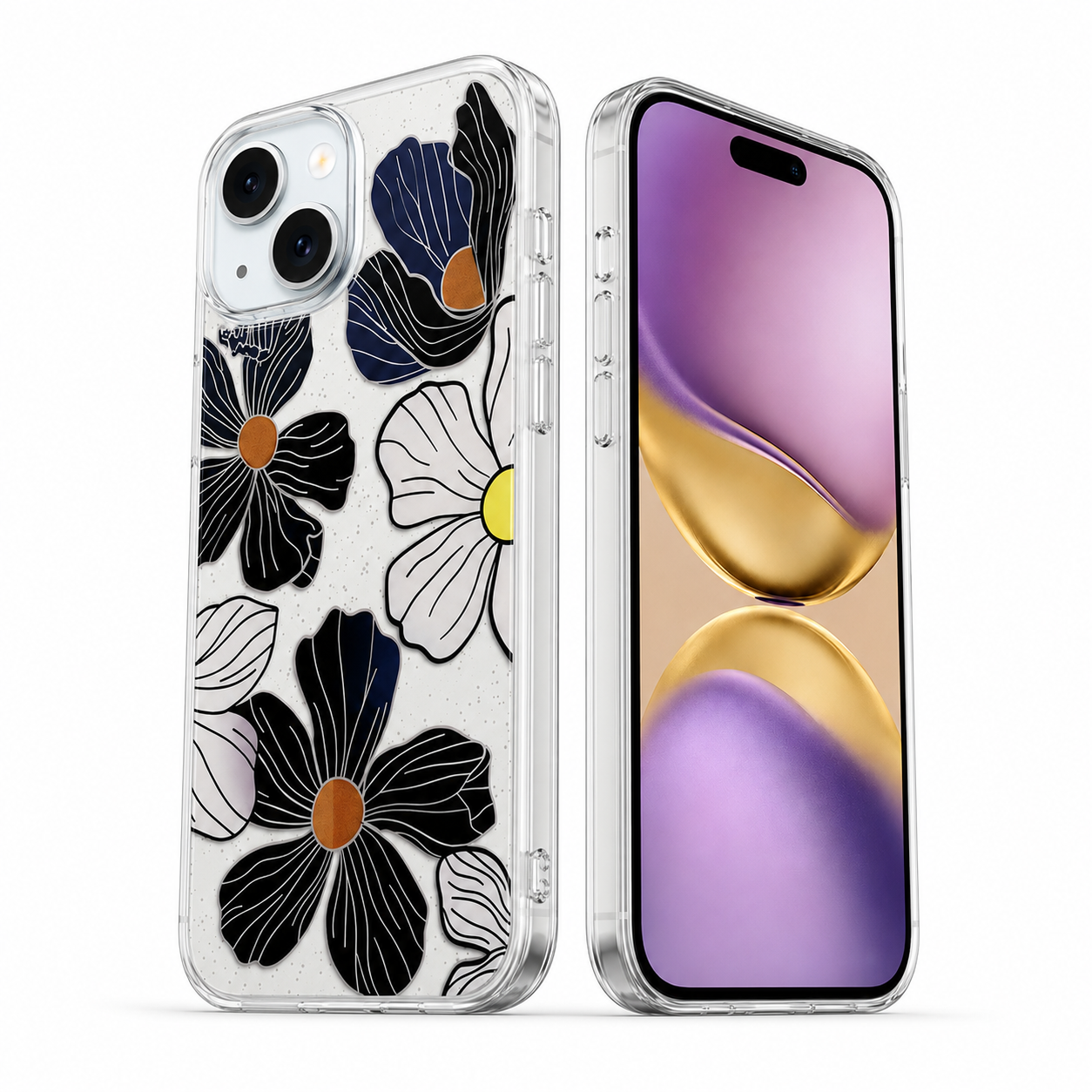Floral Fusion MagSafe iPhone 15 Case with Wireless Charging Support