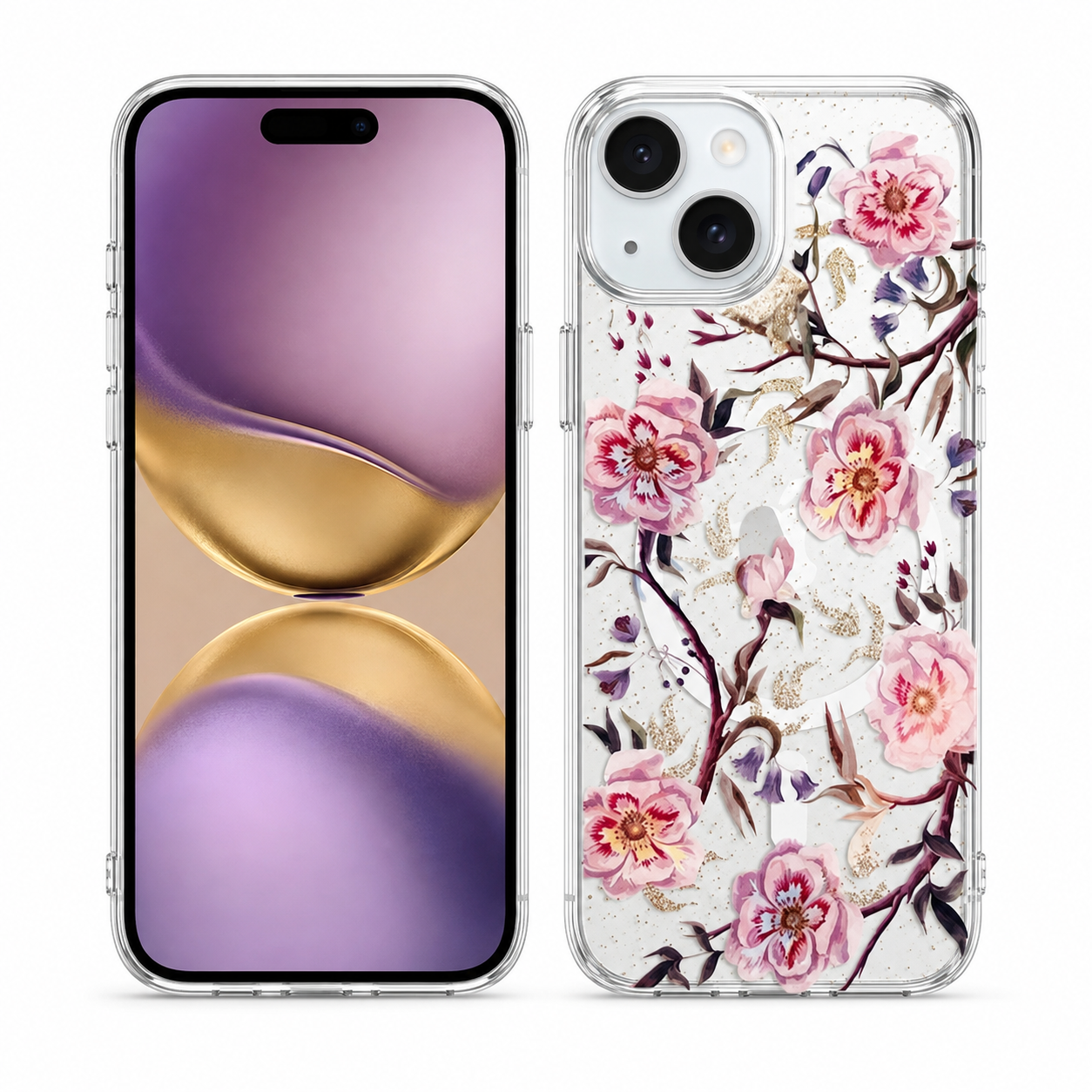 Apple iPhone 15 Floral MagSafe Case Slim Shockproof Mobile Cover