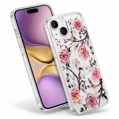 Protective MagSafe Phone Case for Apple iPhone 15 Floral Pattern