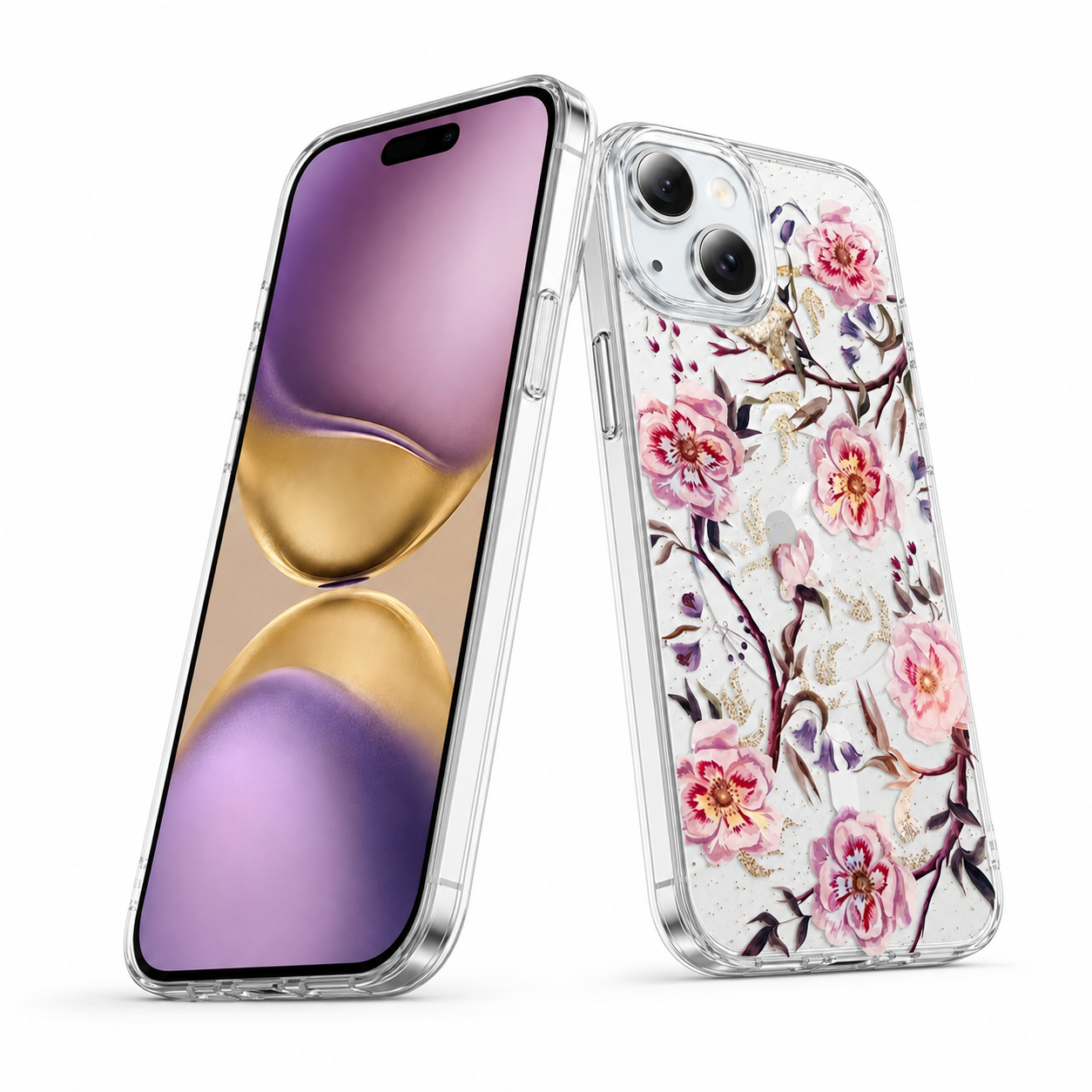 Floral Fusion MagSafe iPhone 15 Case with Wireless Charging Support