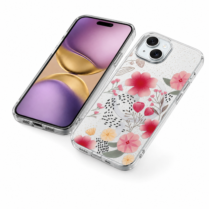 Protective MagSafe Phone Case for Apple iPhone 15 Floral Pattern