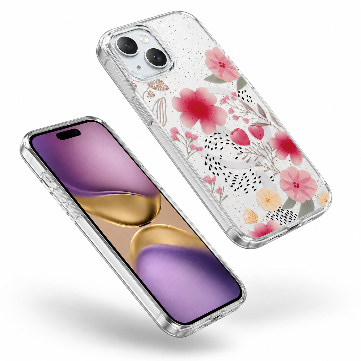 Apple iPhone 15 Floral MagSafe Case Slim Shockproof Mobile Cover