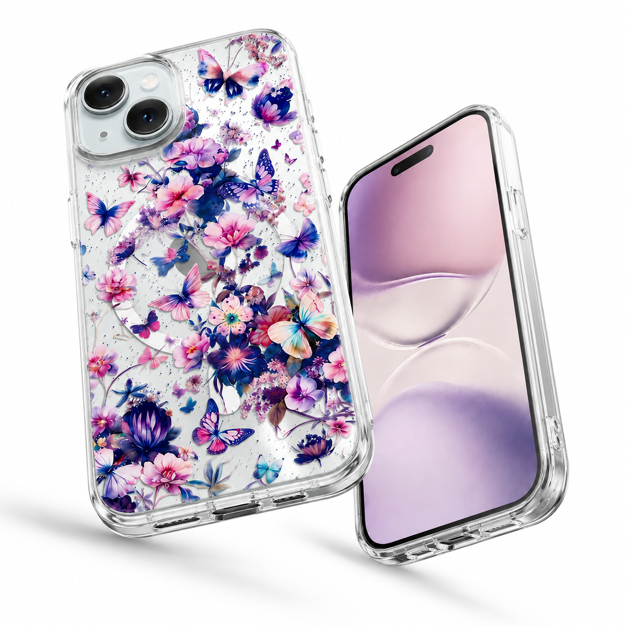 Floral Fusion MagSafe iPhone 15 Case with Wireless Charging Support