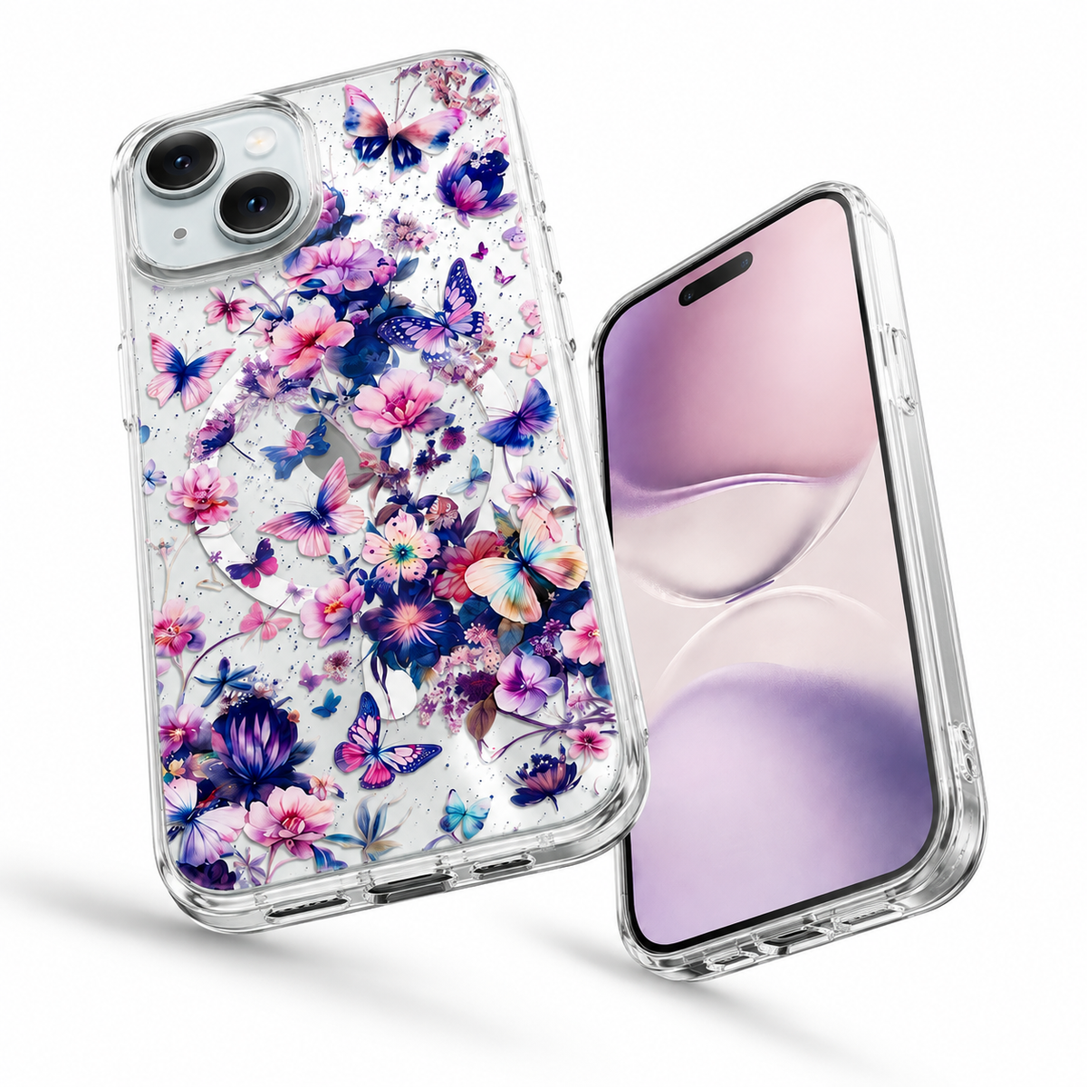Floral Fusion MagSafe iPhone 14 Case with Wireless Charging Support