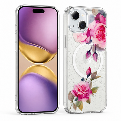 MagSafe Floral Fusion Case for Apple iPhone 15 with Floral Design