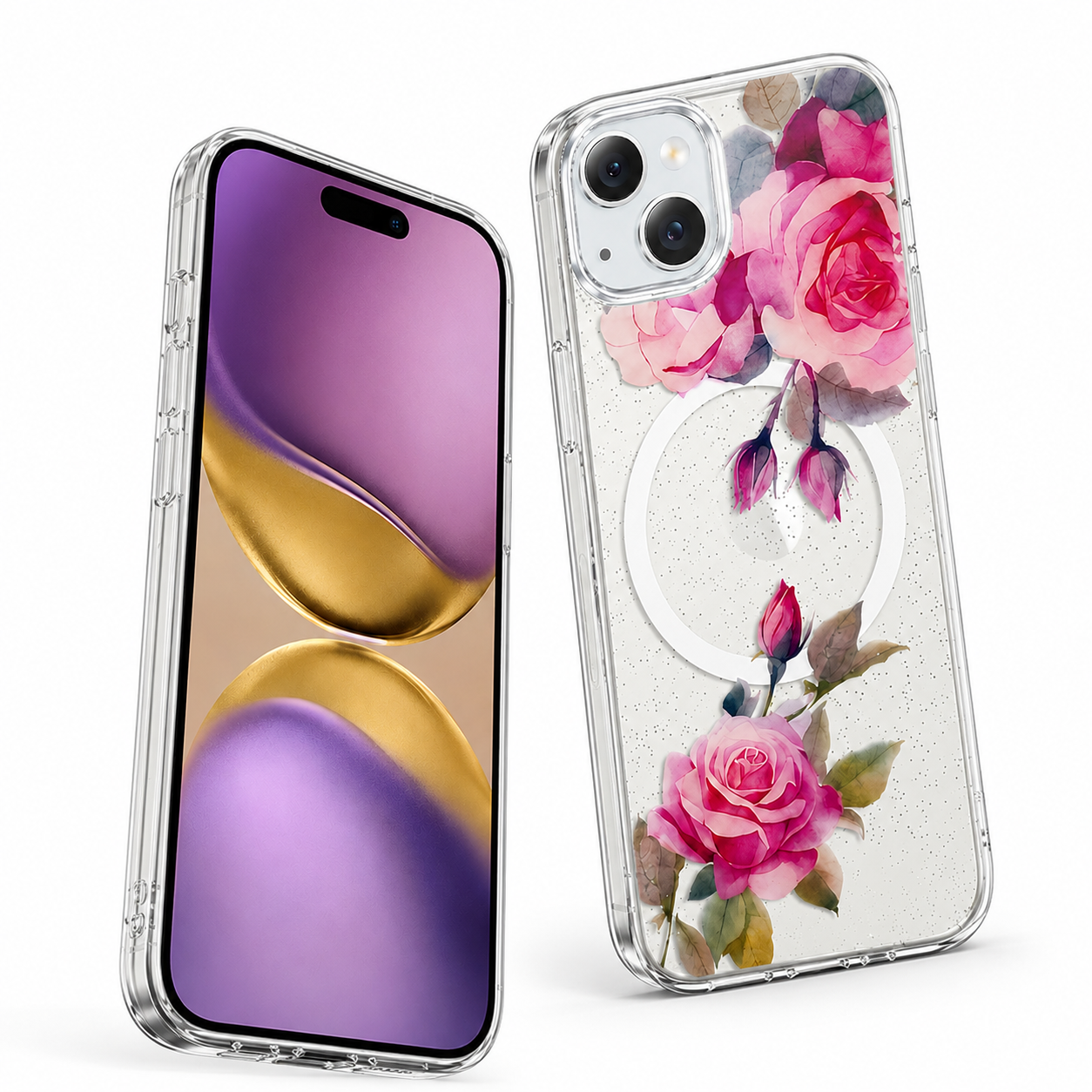 Floral Fusion MagSafe iPhone 15 Case with Wireless Charging Support