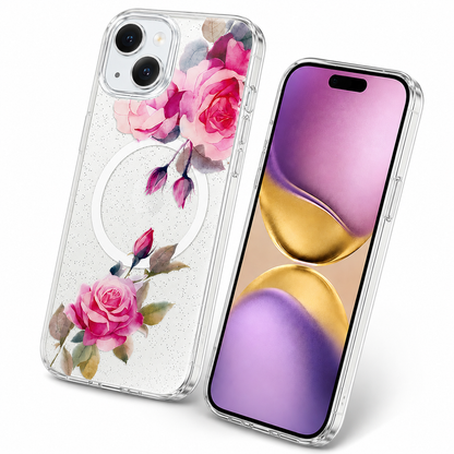 Apple iPhone 15 Floral MagSafe Case Slim Shockproof Mobile Cover