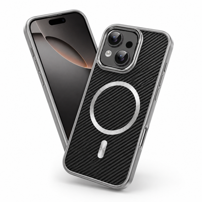 MagSafe Carbon Fiber Elite Case for Apple iPhone 15 - Grey