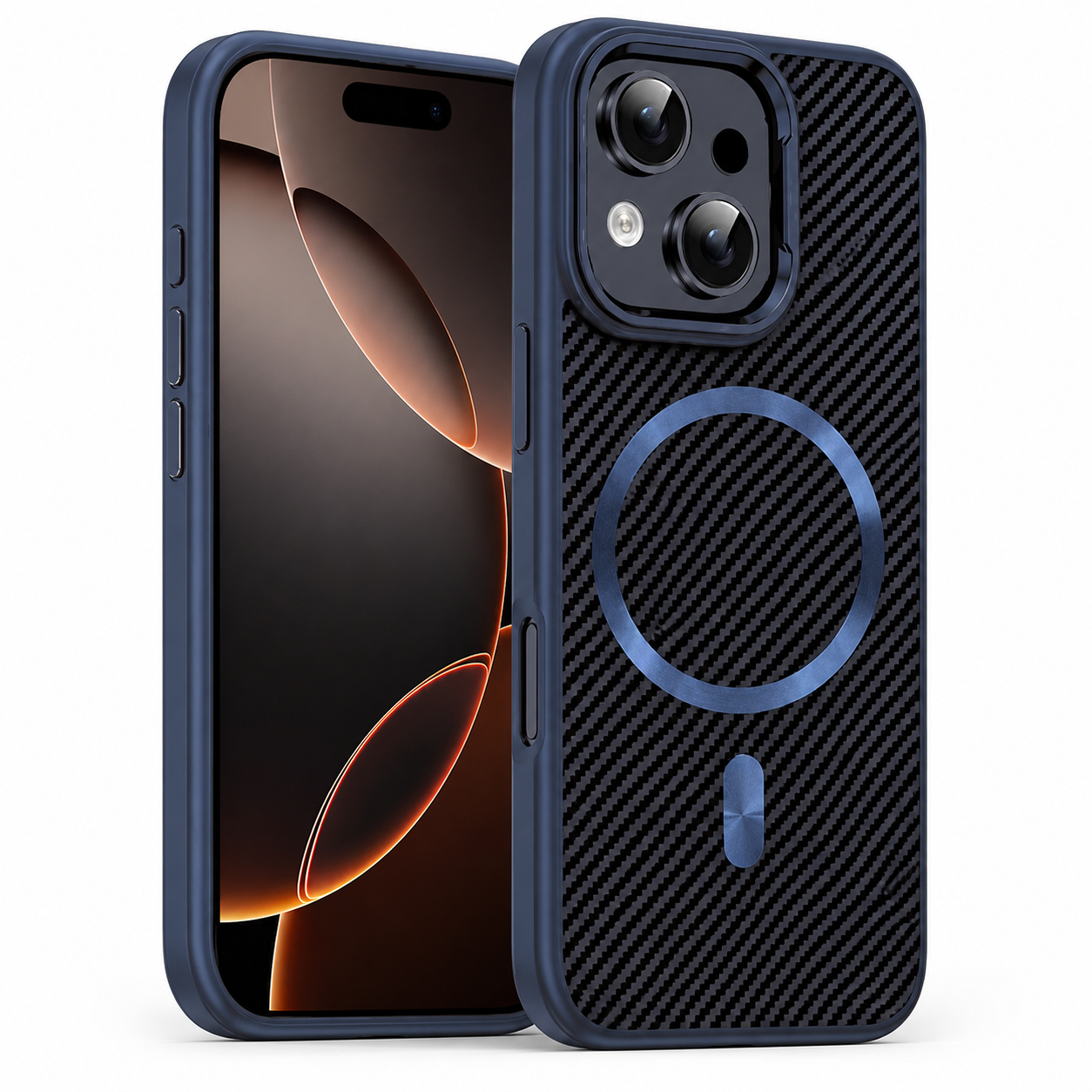 MagSafe Carbon Fiber Elite Case for Apple iPhone 15 - Blue