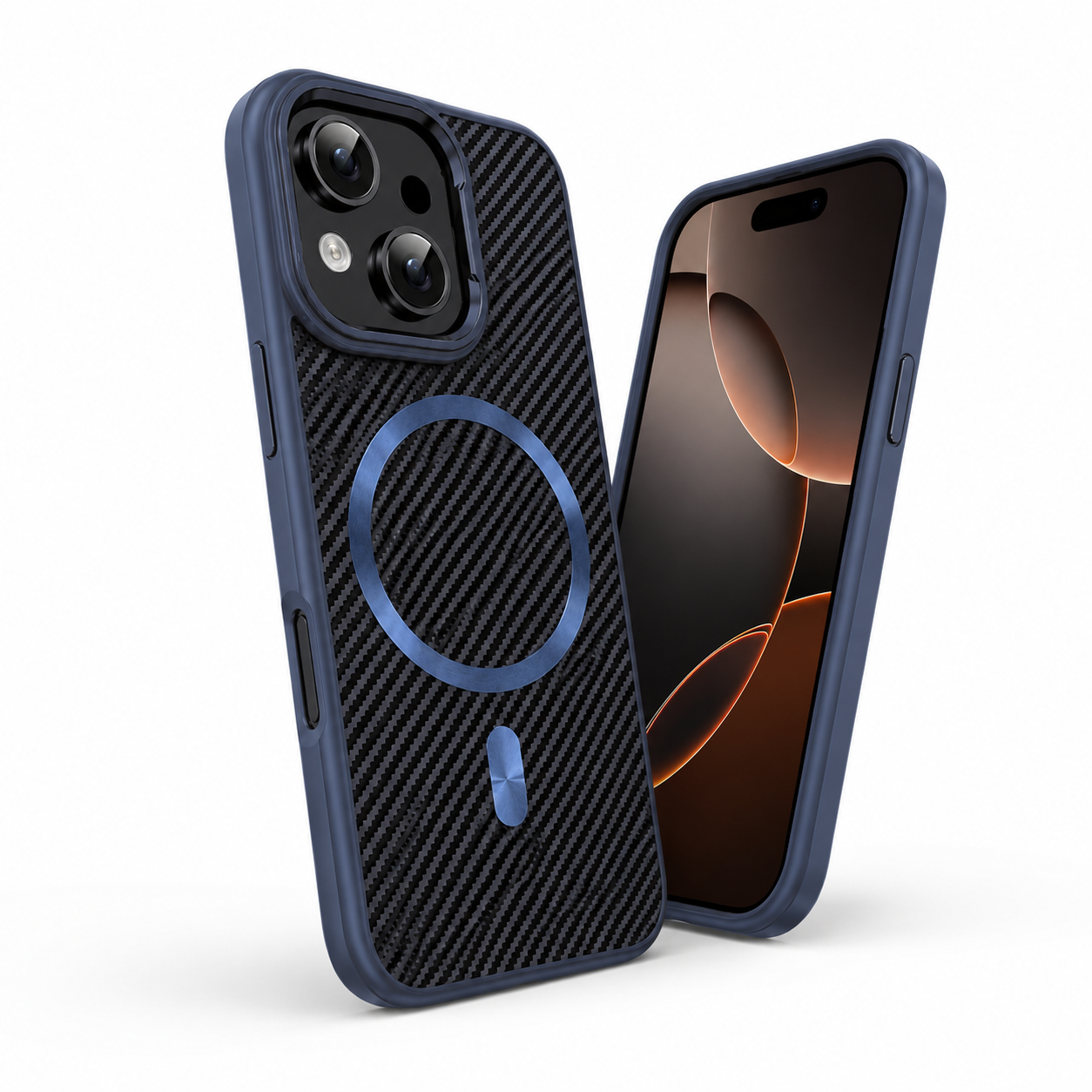 MagSafe Carbon Fiber Elite Case for Apple iPhone 15 - Blue