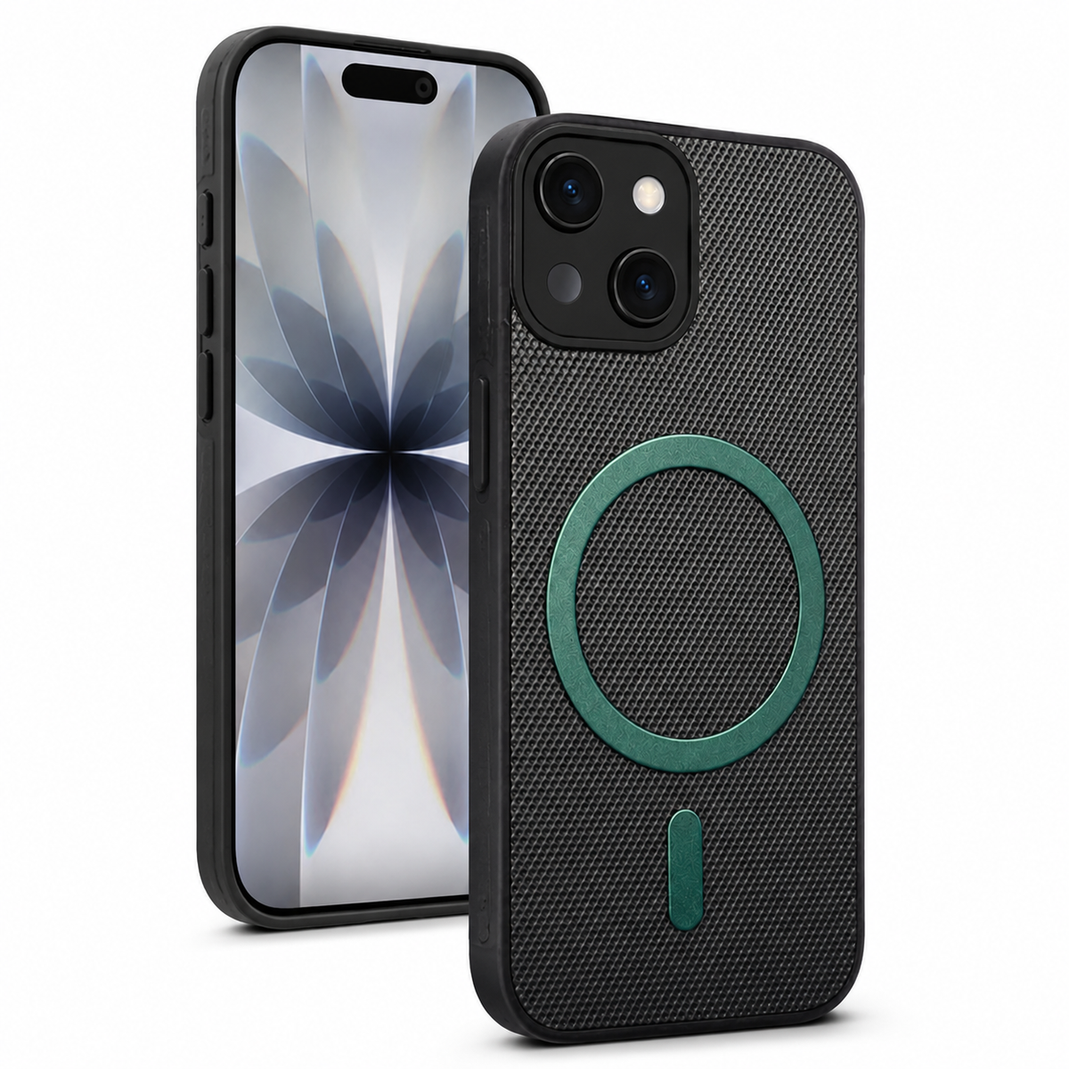 Protective Grip Weave iPhone 14 Case with MagSafe magnetic ring and raised camera protection