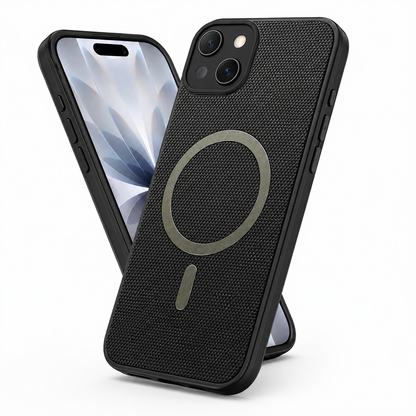 Protective Grip Weave iPhone 15 Case with MagSafe magnetic ring and raised camera protection