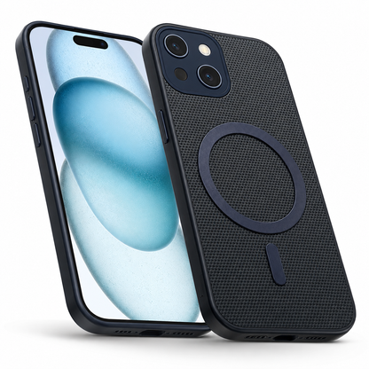Protective Grip Weave iPhone 15 Case with MagSafe magnetic ring and raised camera protection