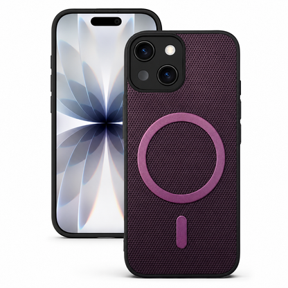 Premium MagSafe Grip Weave Phone Case for Apple iPhone 15 with slim textured protective design