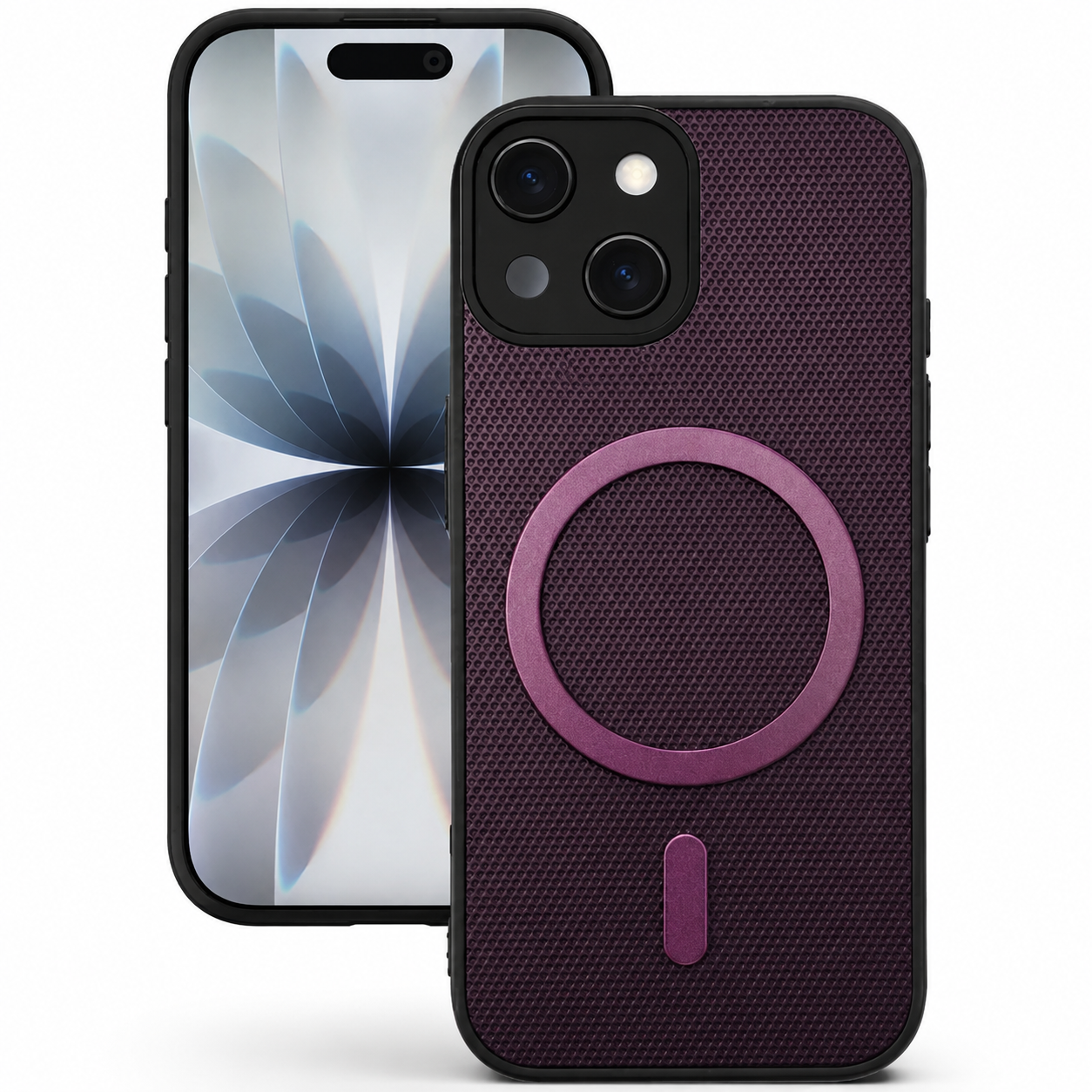 Apple iPhone 15 MagSafe Grip Weave Case with shockproof textured phone cover design
