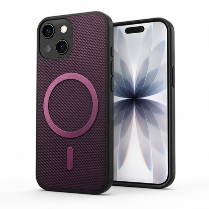 MagSafe Grip Weave Case for Apple iPhone 15 with textured protective back and magnetic ring