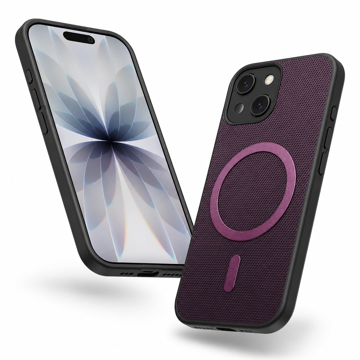 Protective Grip Weave iPhone 15 Case with MagSafe magnetic ring and raised camera protection