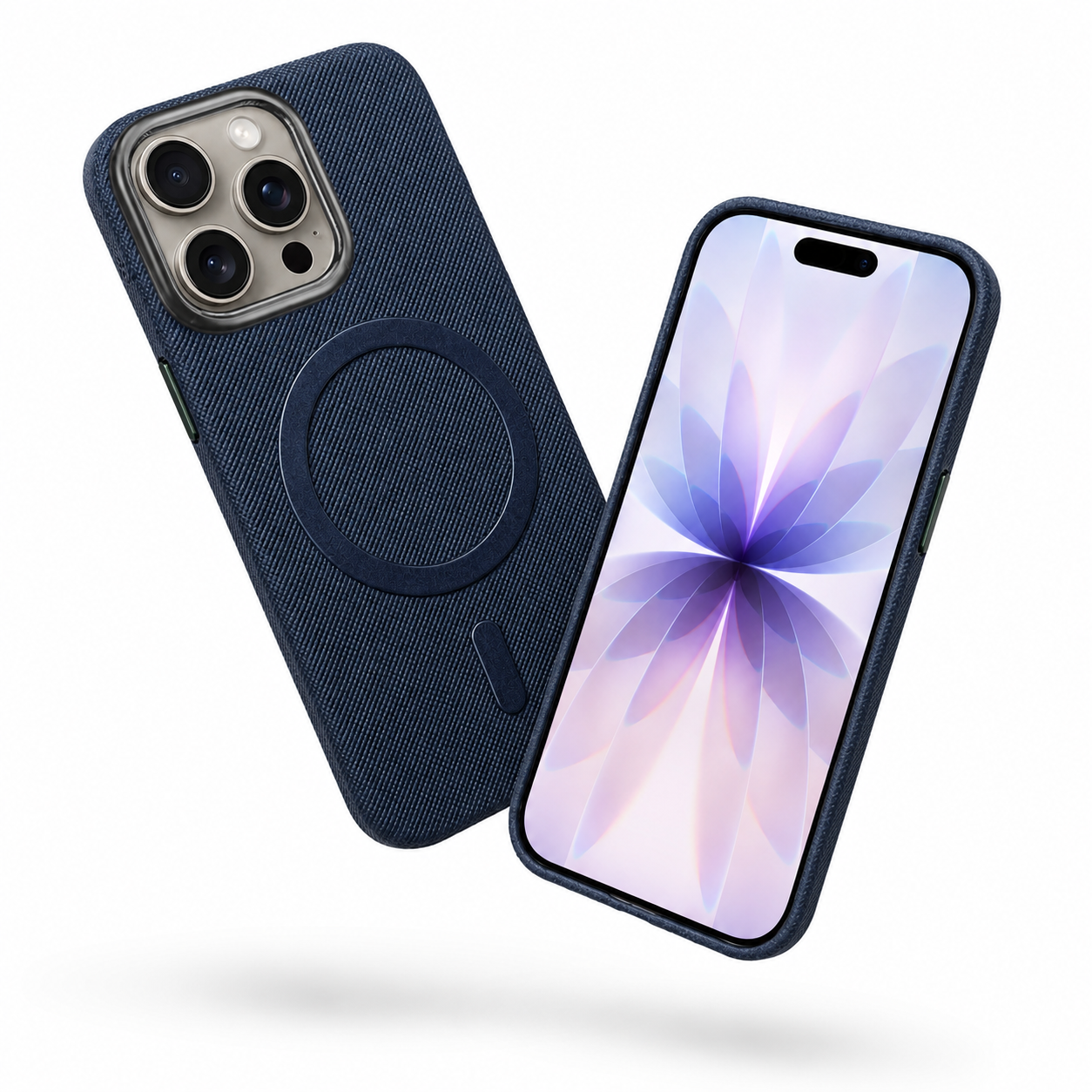 Textured MagSafe Fabric Case for Apple iPhone 15 - Dark Blue