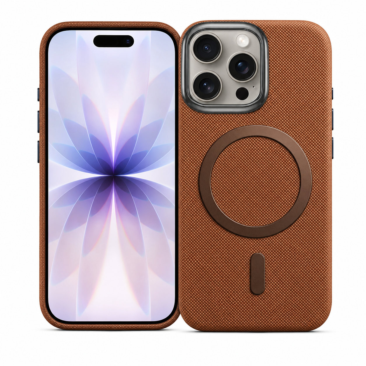 Textured MagSafe Fabric Case for Apple iPhone 15 - Brown