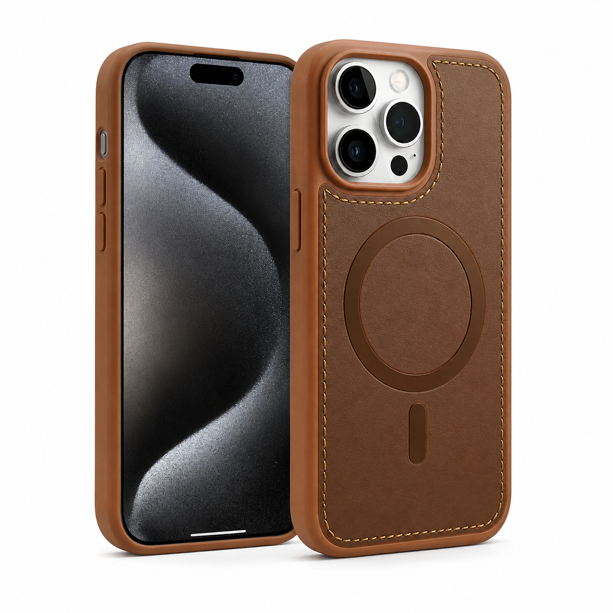 Brown MagSafe Rich Craft Case for Apple iPhone 16 Pro Max
