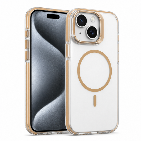 Crystalline MagSafe Stand Case for Apple iPhone 15 with Clear Protective Design