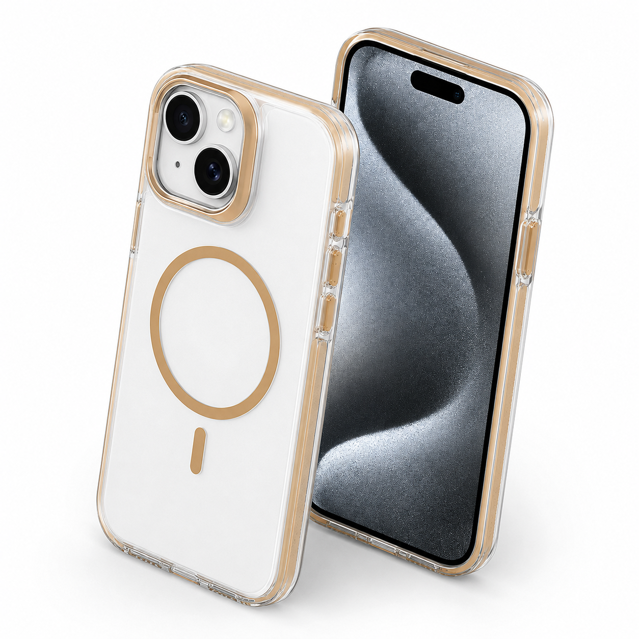 Crystalline MagSafe Stand Case for Apple iPhone 15 - Desert Titanium