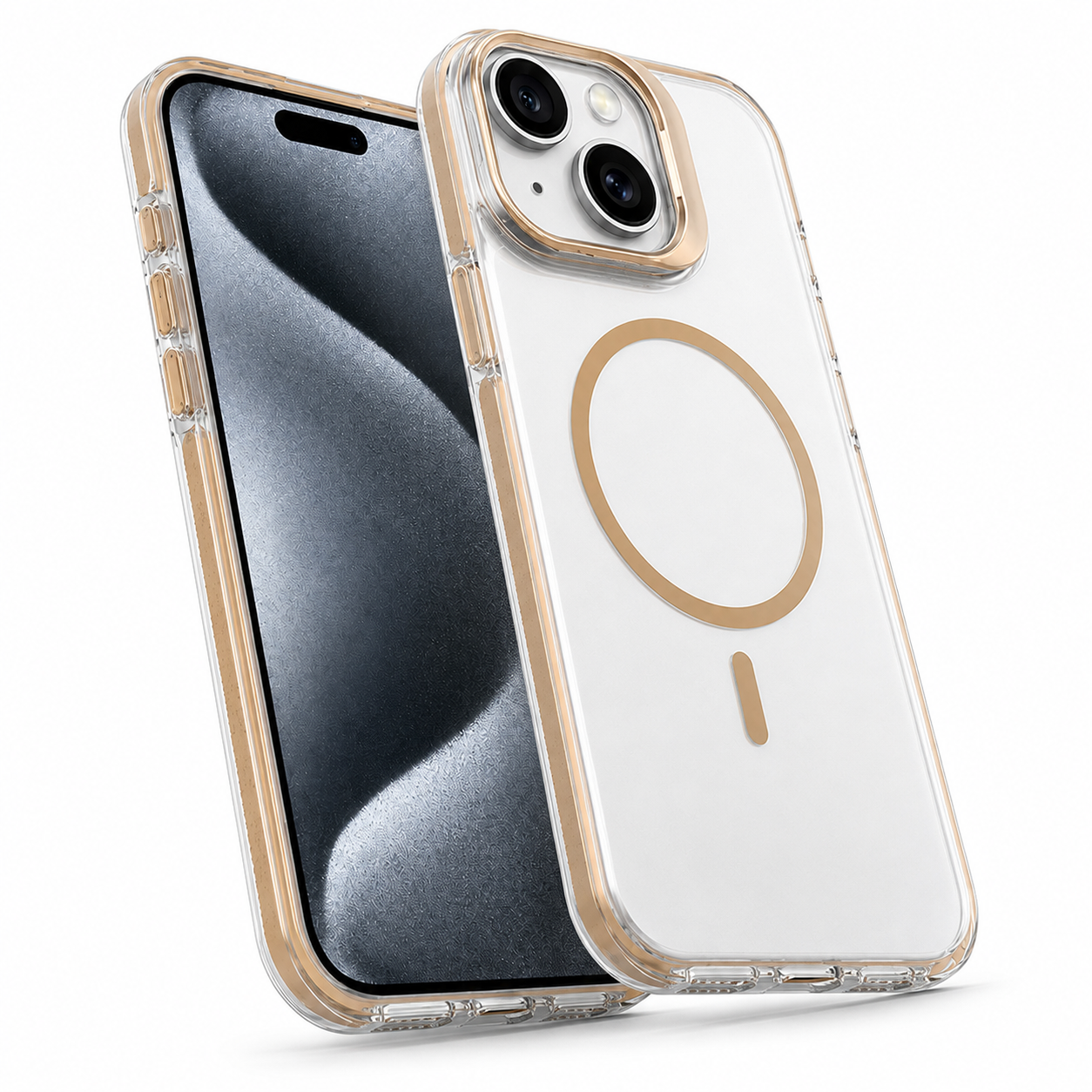 Crystalline MagSafe Stand Case for Apple iPhone 15 - Desert Titanium