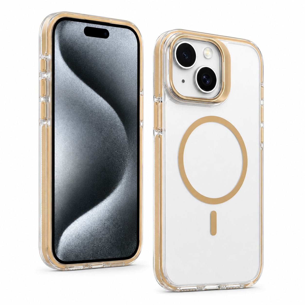 Crystalline MagSafe Stand Case for Apple iPhone 15 - Desert Titanium