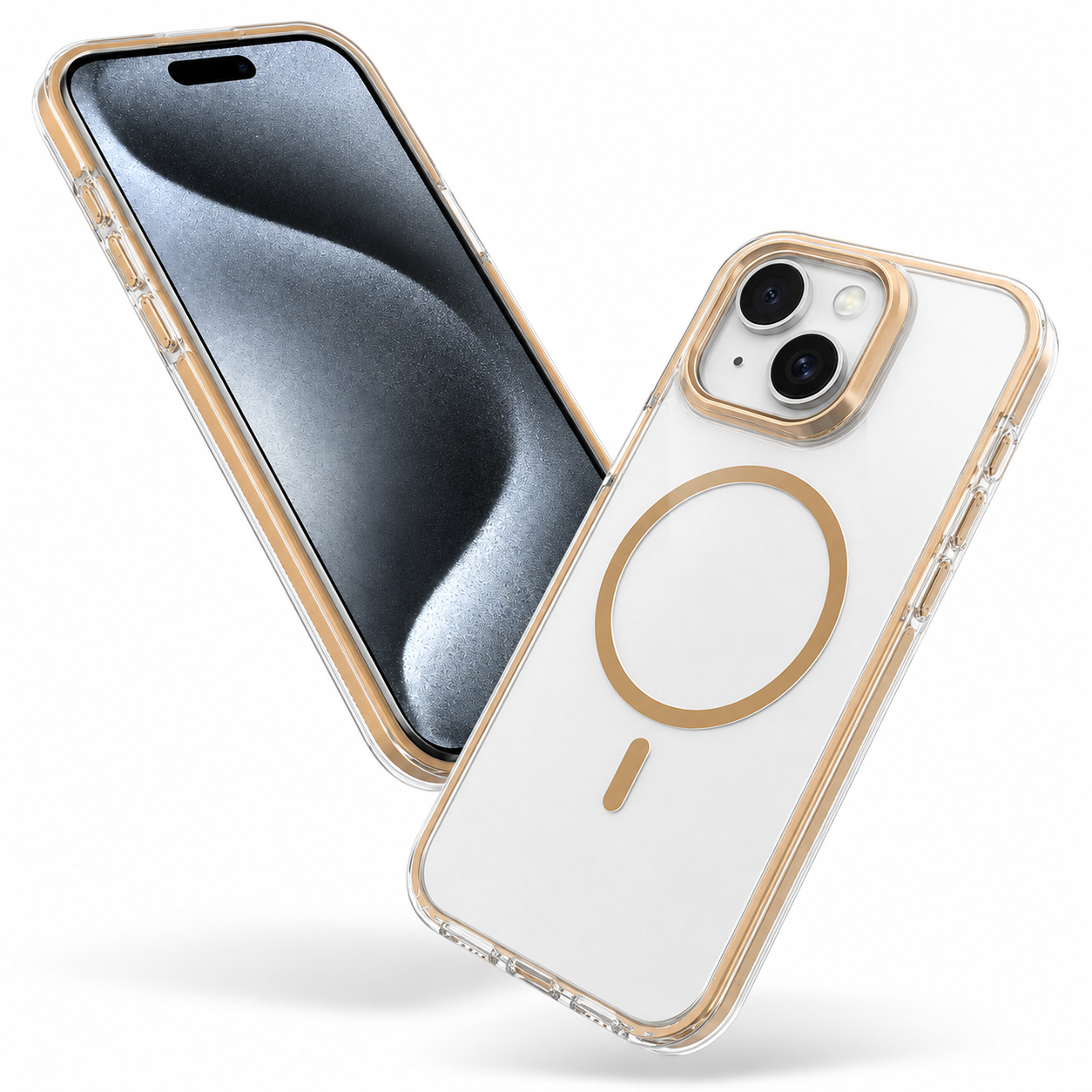 Crystalline MagSafe Stand Case for Apple iPhone 15 - Desert Titanium