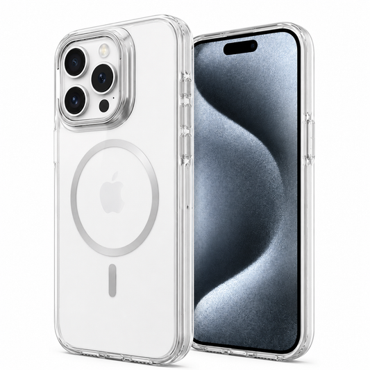 iPhone 15 MagSafe Clear Stand Case with Shockproof Protection