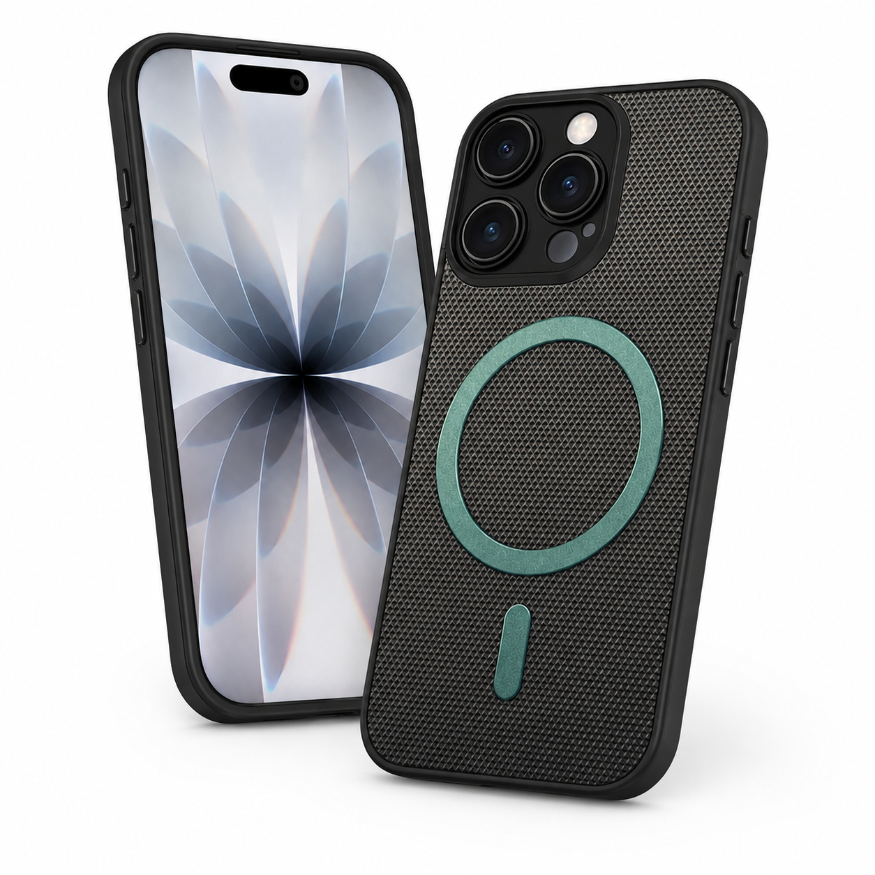 Green woven protective phone cover for Apple iPhone 16 Pro Max
